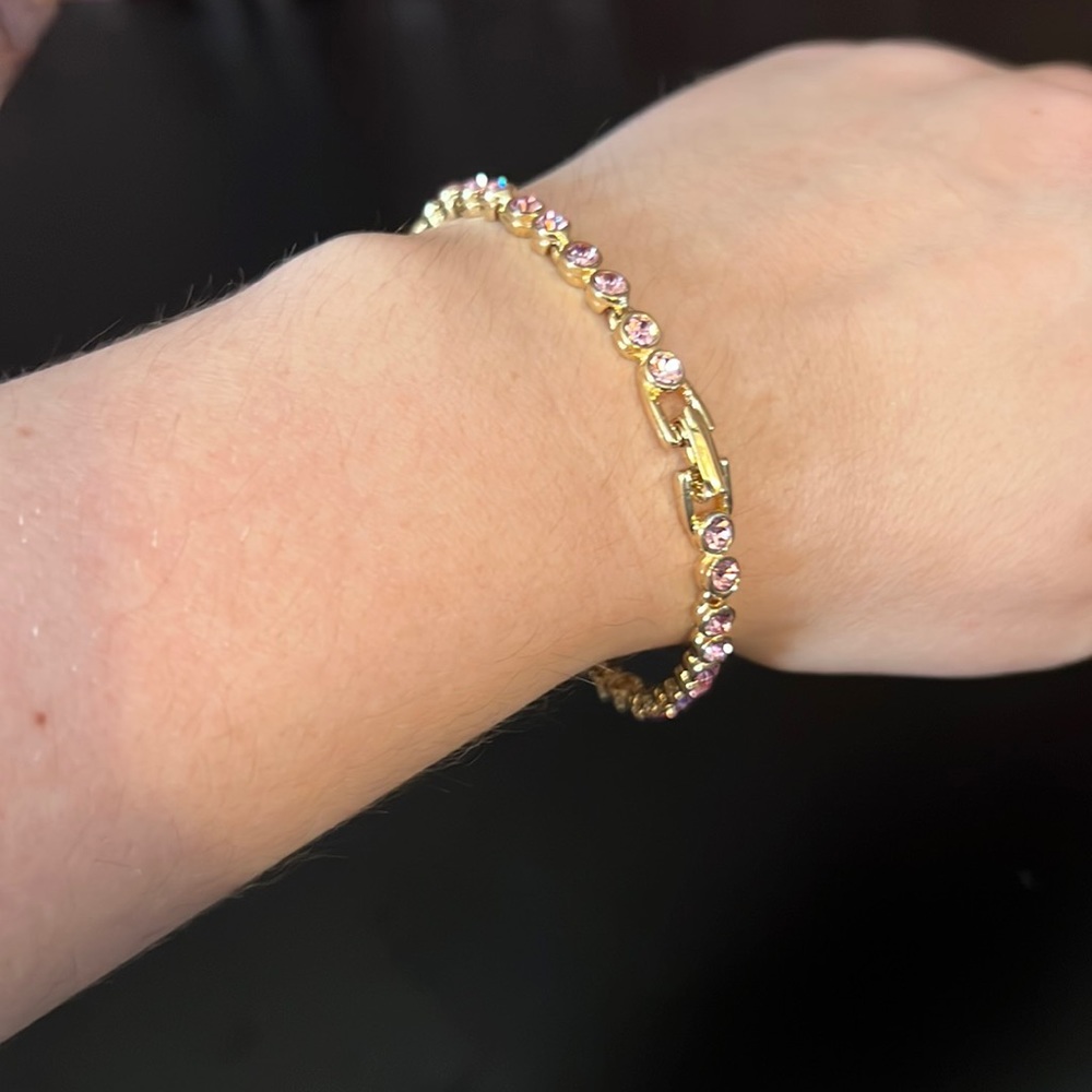 Vintage gold diamond tennis bracelet